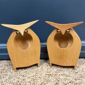 Wood owl amplifier speakers